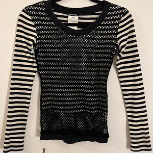 GF Ferre mesh stripe longsleeve sweater size XS